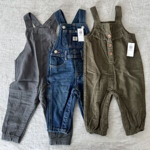 Baby Overalls (3 pairs) from Old Navy and H&M 6-12 months, NEW w tags